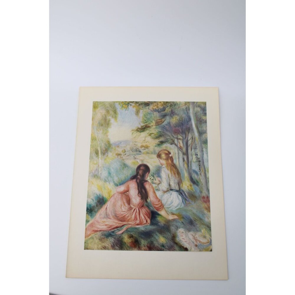 Renoir In the Meadow 2 Girls Print Vintage 93749 - Picture 2 of 5